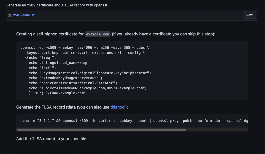 generate tlsa cert