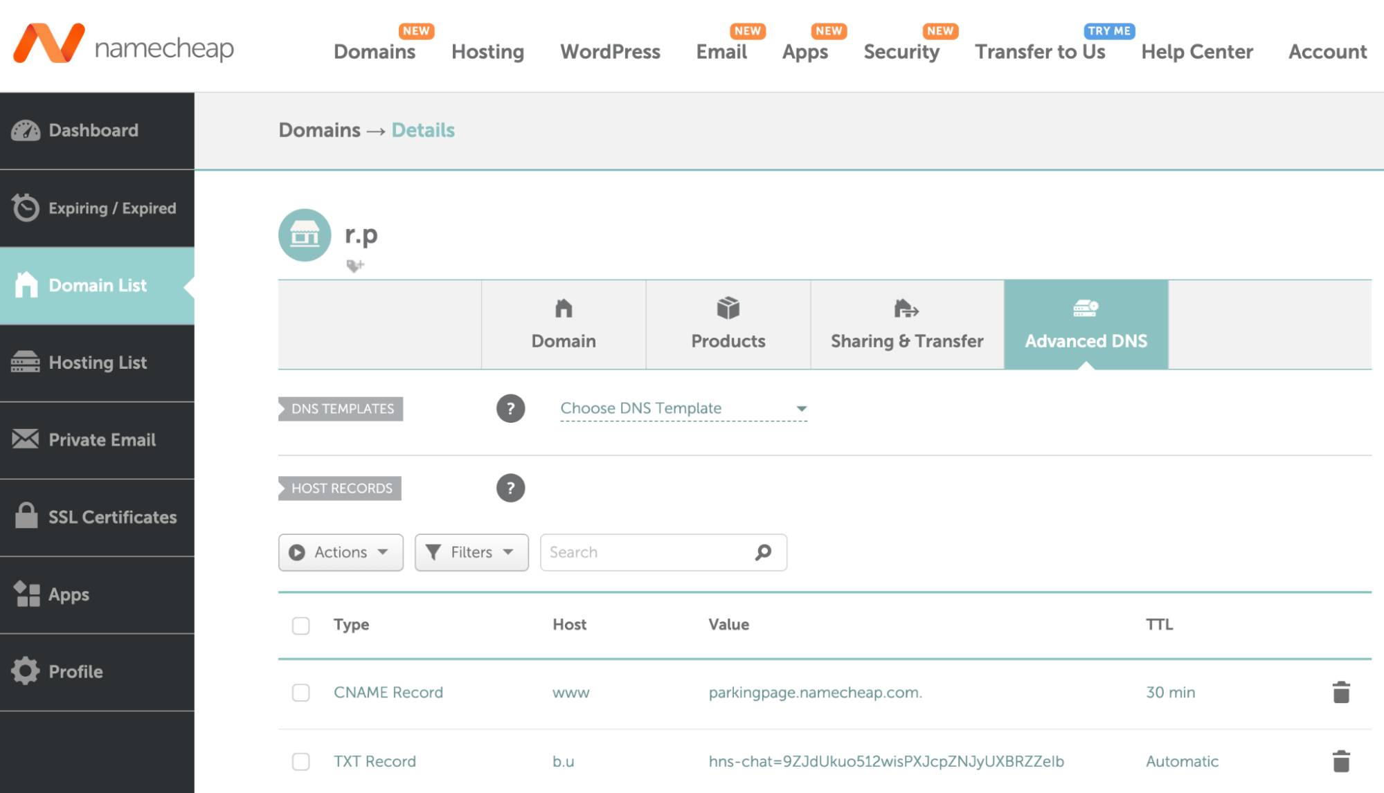 Using Your Handshake SLD domains - Namecheap